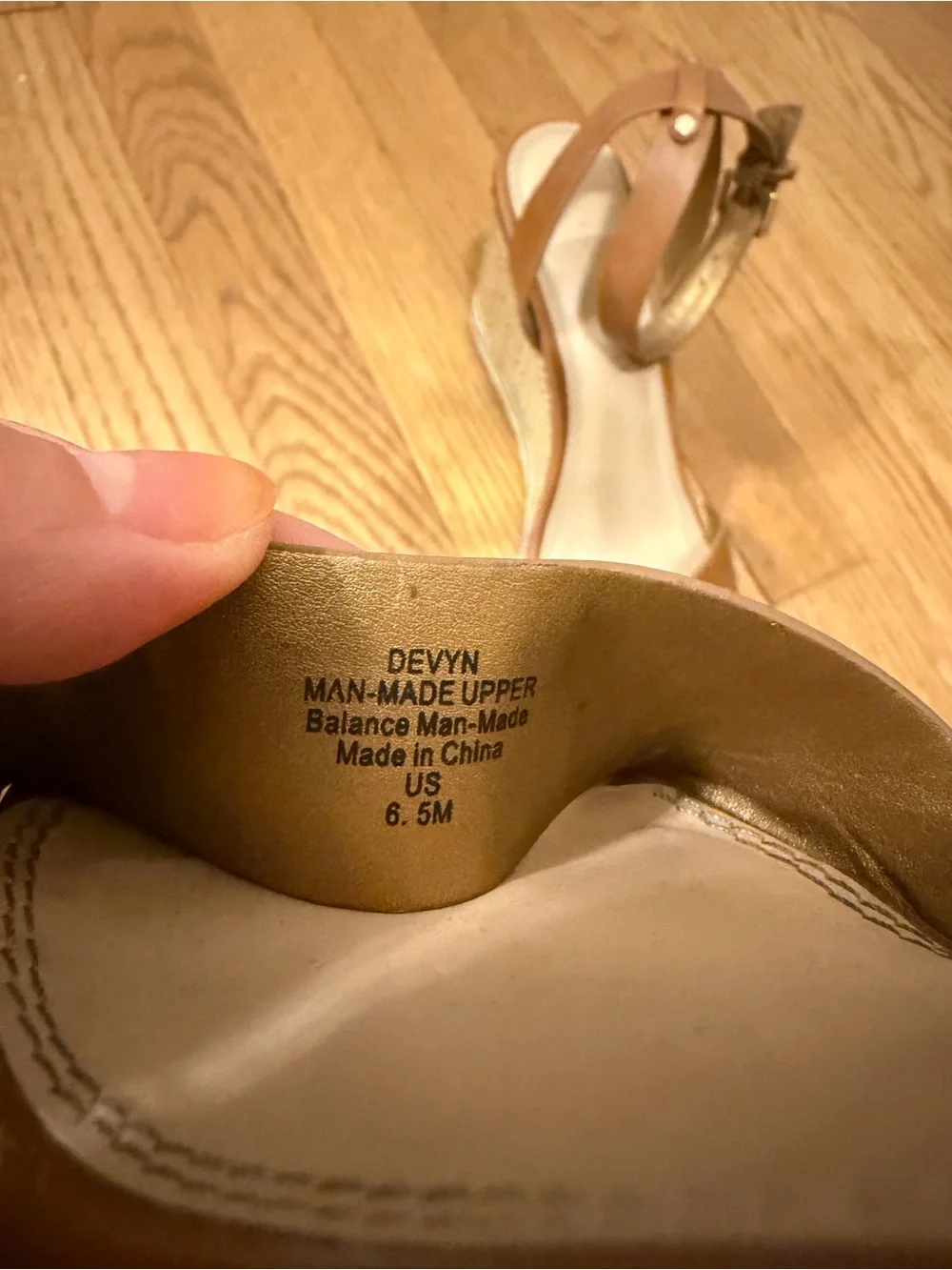 Tan Wedge Sandals with Ankle Strap